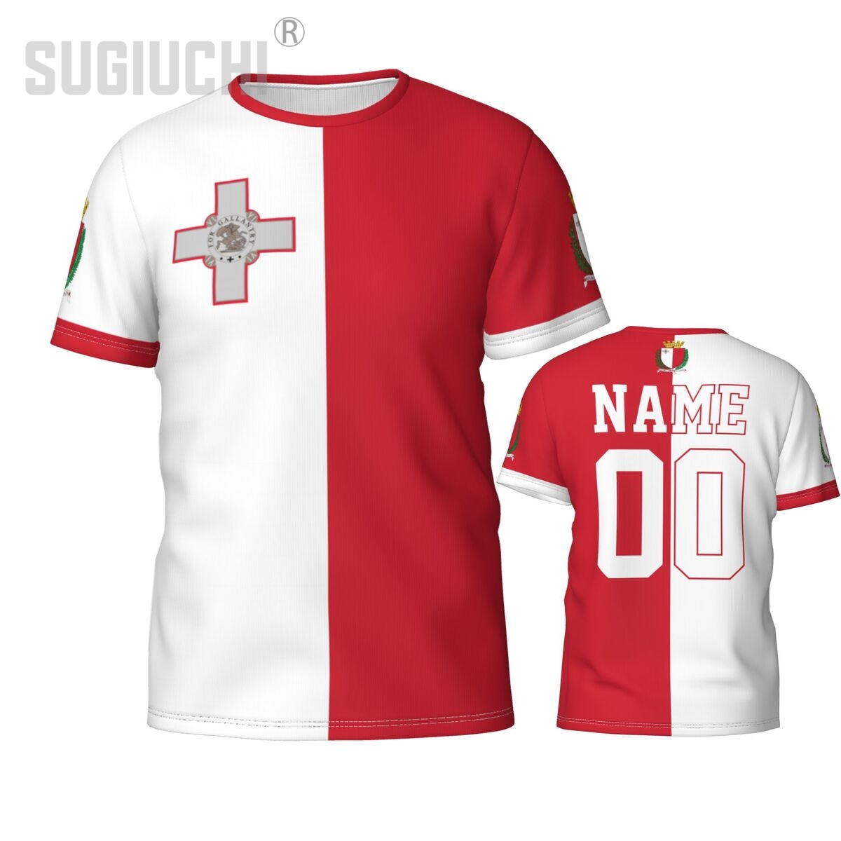 3D Printing Name - Kaos 3D Lambang Bendera Malta dengan
