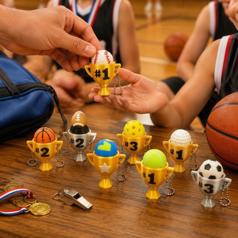 3D Printing Use - Gantungan Kunci Trofi Bola Olahraga Cetak