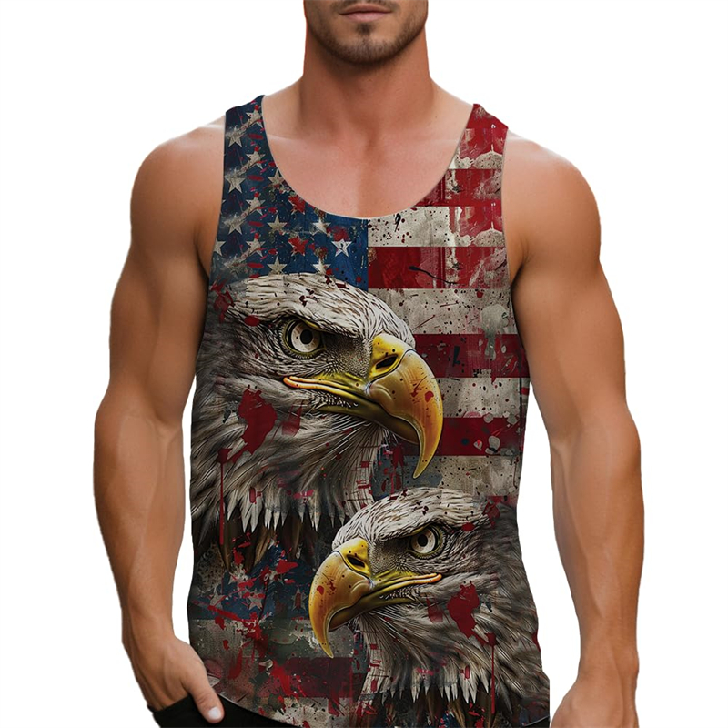 3D Printing Eagle - Atasan Tank top tanpa lengan untuk