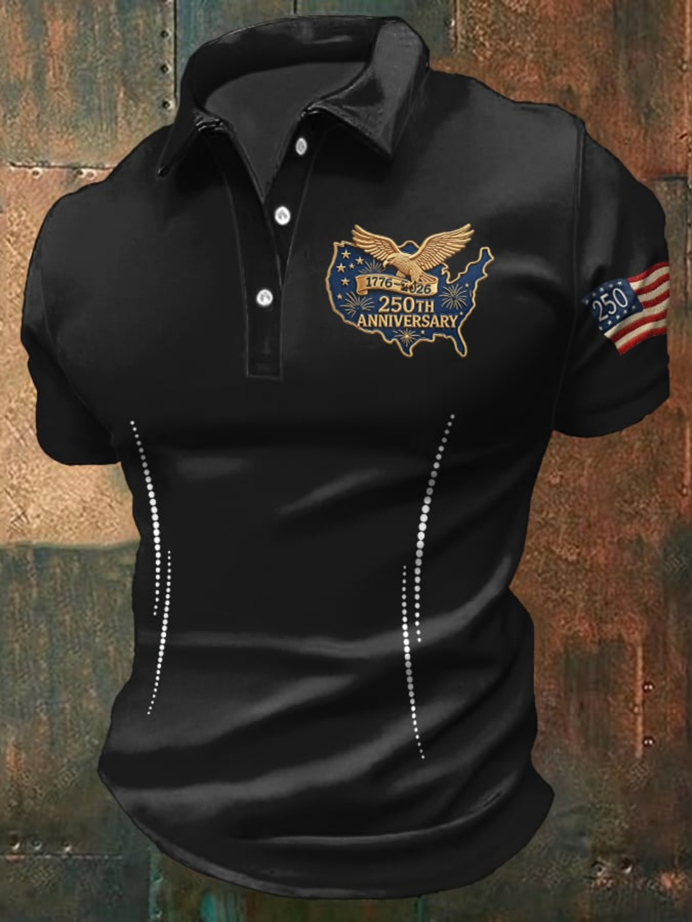 3D Printing Eagle - Kaos Polo Pria USA 250th Anniversary