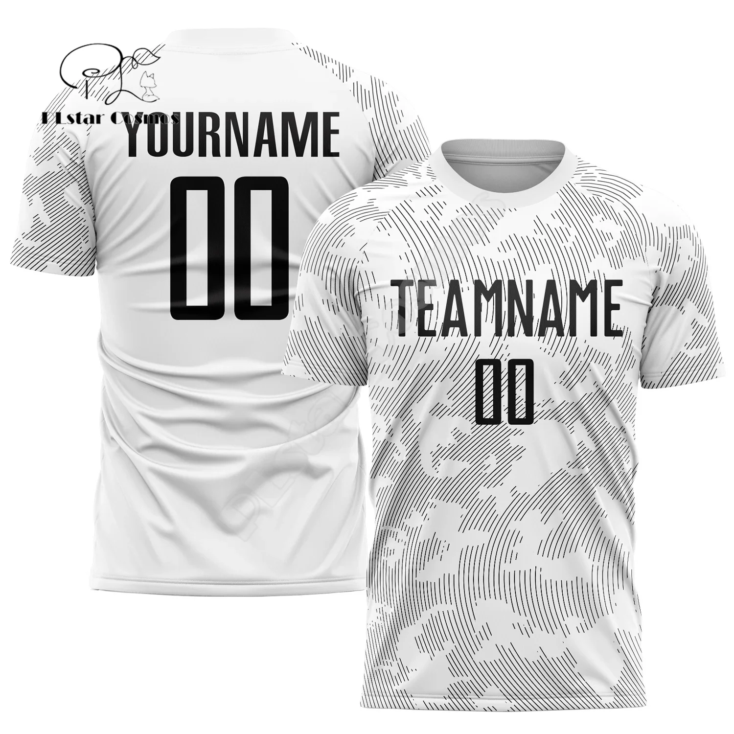 3D Printing Name - T-shirt lengan pendek Streetwear musim panas