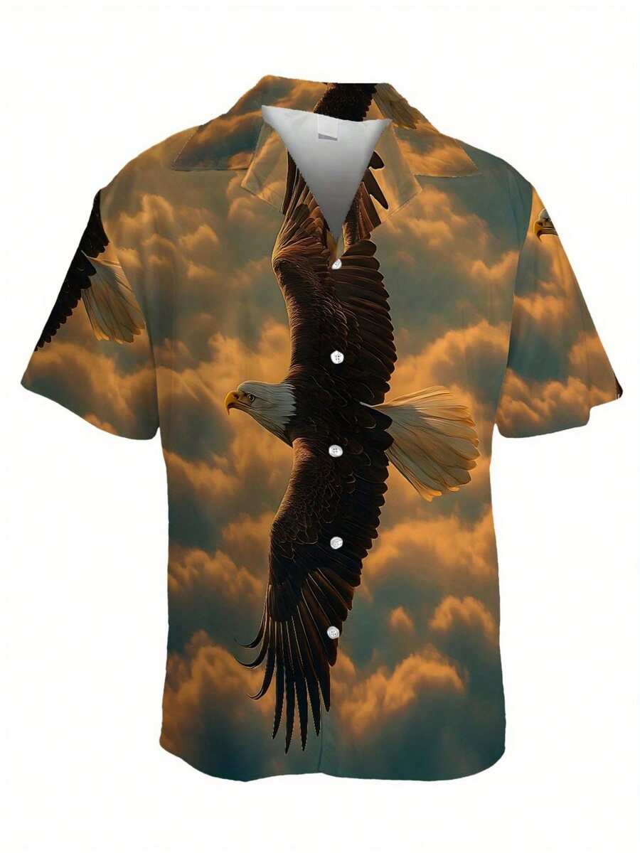 3D Printing Eagle - Soaring Eagle 3D Print Kemeja Kancing