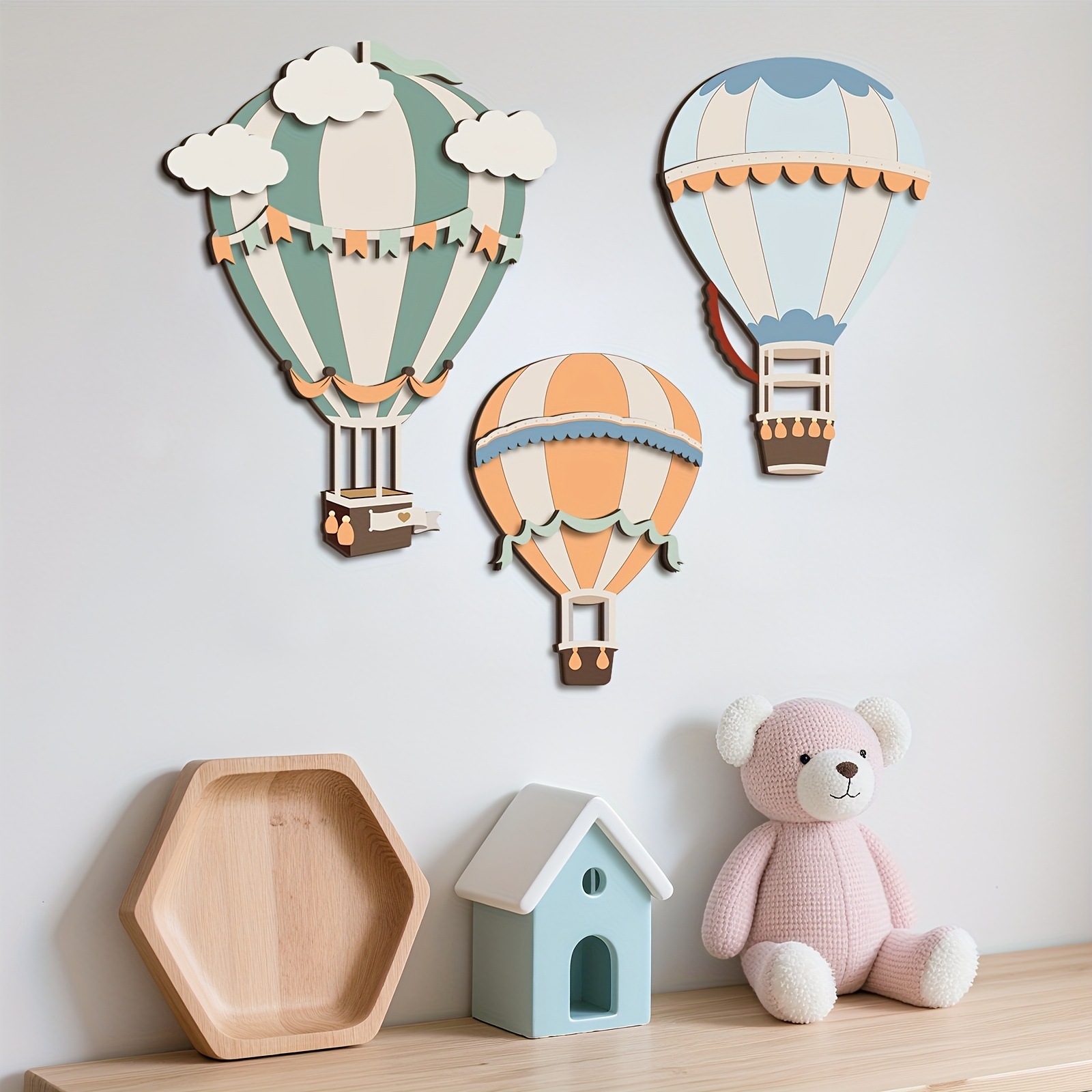 3D Printing Objects - Set Dekorasi Dinding Kayu Balon Udara