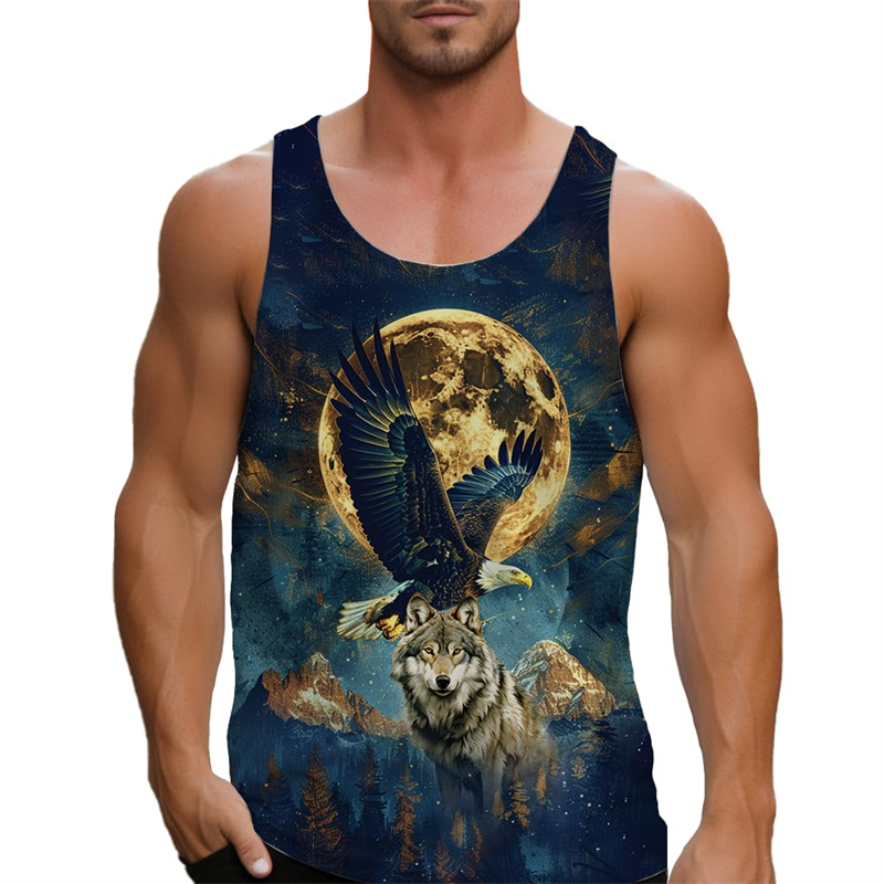 Atasan Tank top tanpa lengan u - 3D Printing Eagle ulasan dan harga