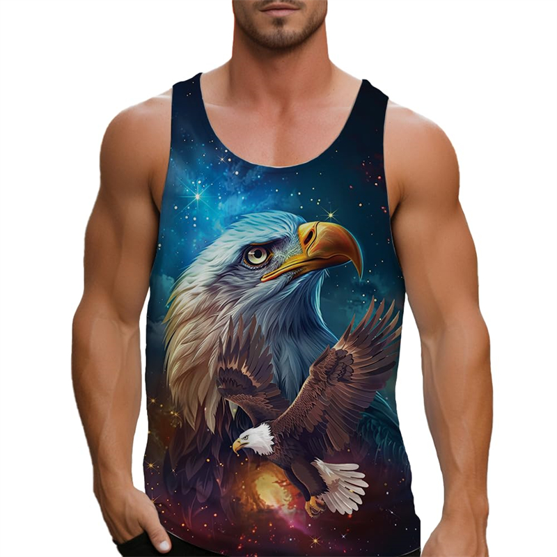 Atasan Tank top tanpa lengan u - 3D Printing Eagle ulasan dan harga