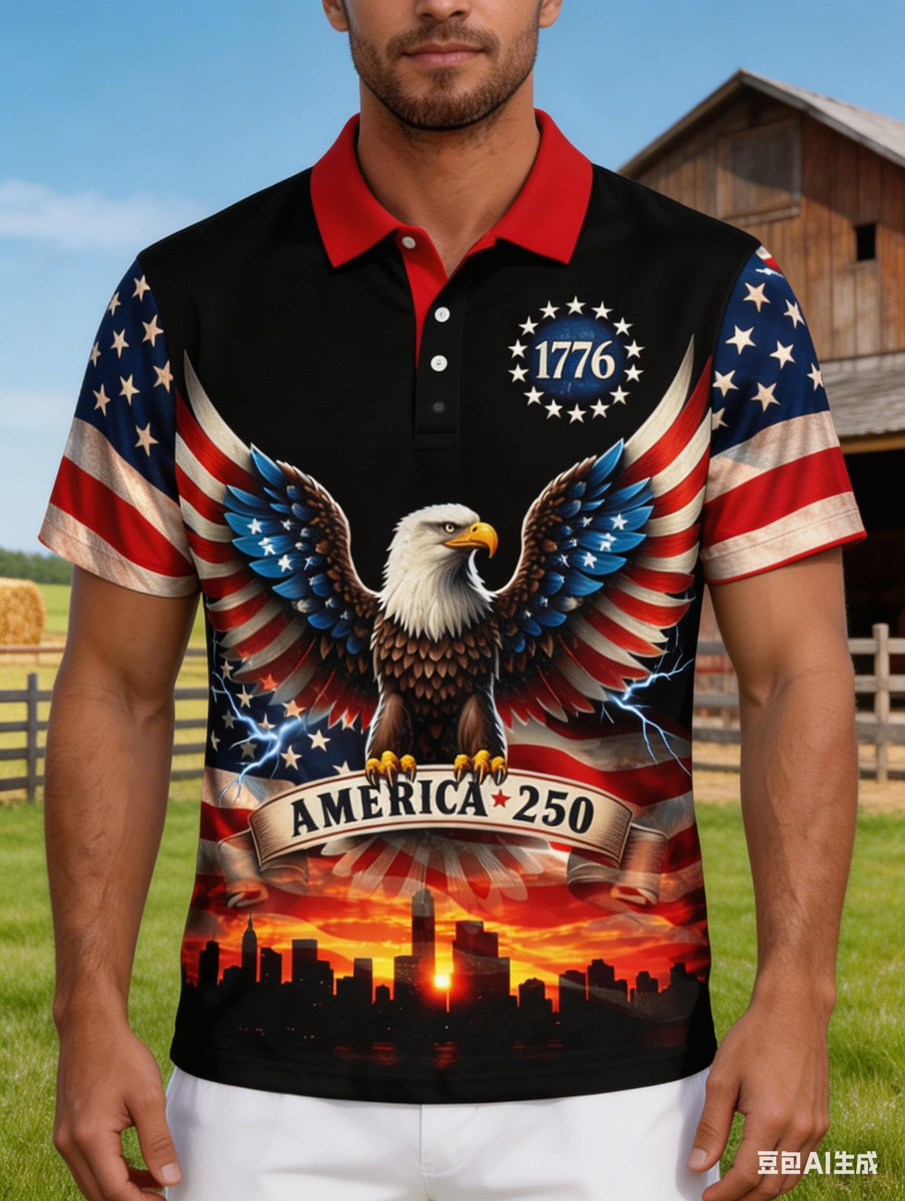 Kaos Polo Pria Edisi Ulang Tah - 3D Printing Eagle ulasan dan harga