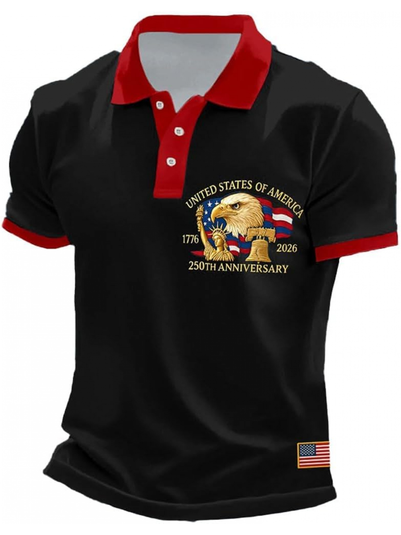 Kaos Polo Pria Edisi Ulang Tah - 3D Printing Eagle ulasan dan harga
