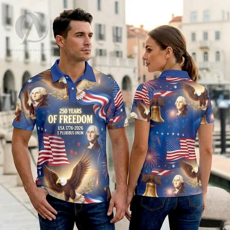 Kaos Polo Golf Patriotik Pria  - 3D Printing Eagle ulasan dan harga