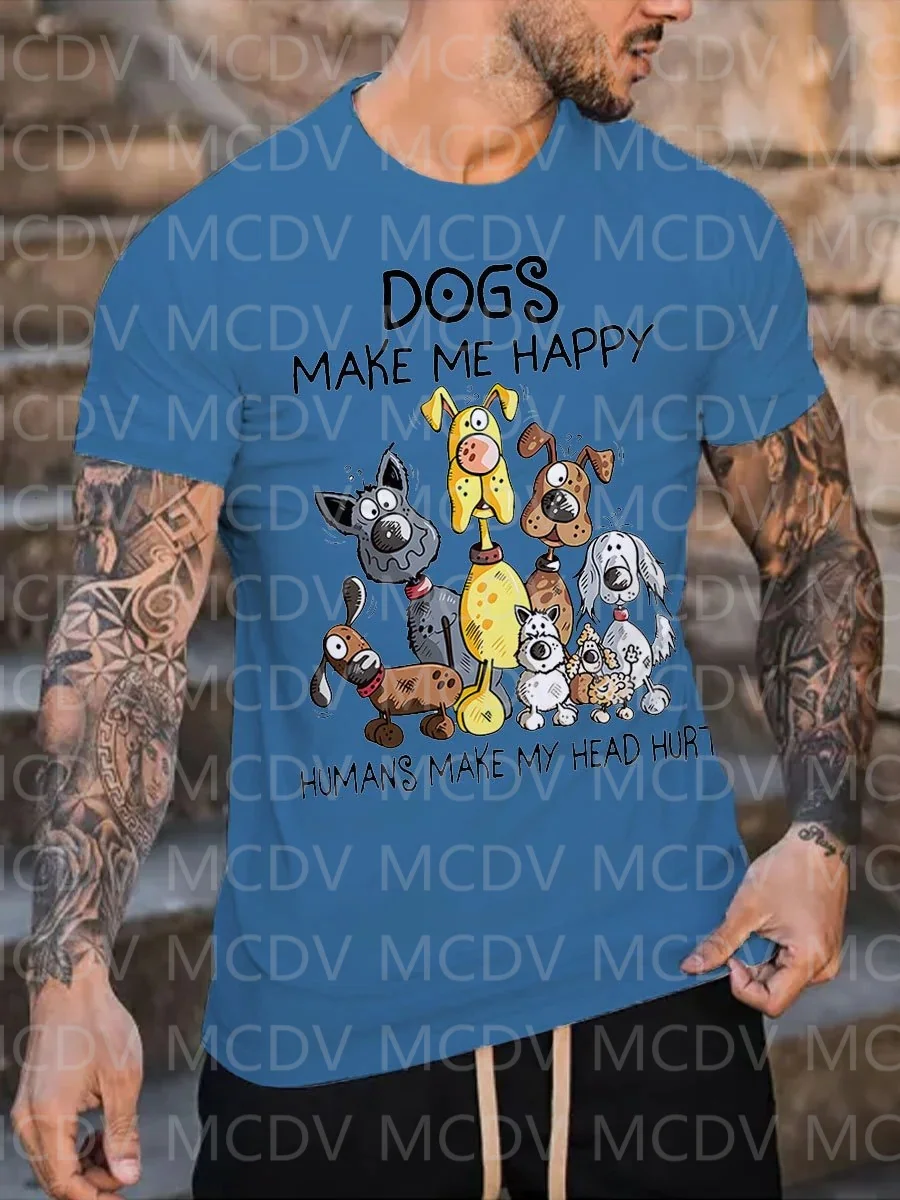Kaus Pria Musim Panas Love Dog - 3D Printing Maket ulasan dan harga
