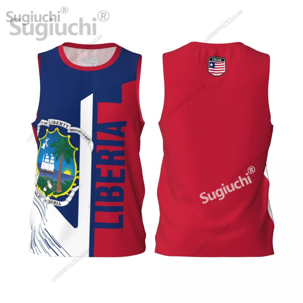 Kaos Olahraga Bendera Liberia  - 3D Printing Name ulasan dan harga